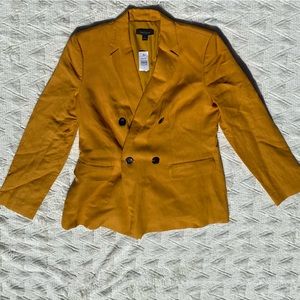 Mustard Ann Taylor Linen Blend Blazer
